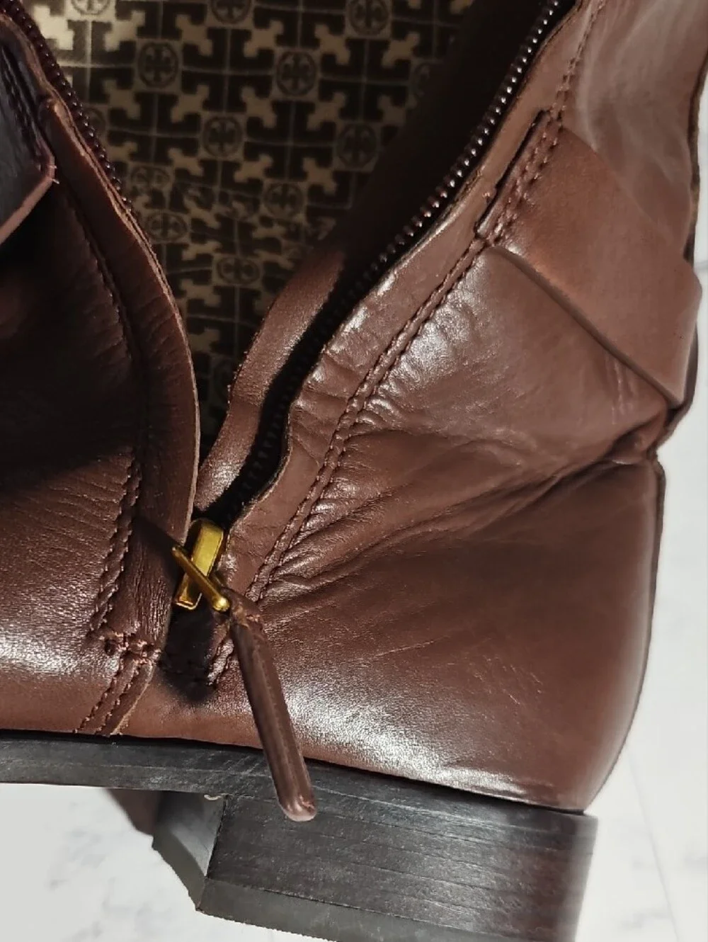 Tory Burch Chocolate Brown Over-the-Knee Leather Boots